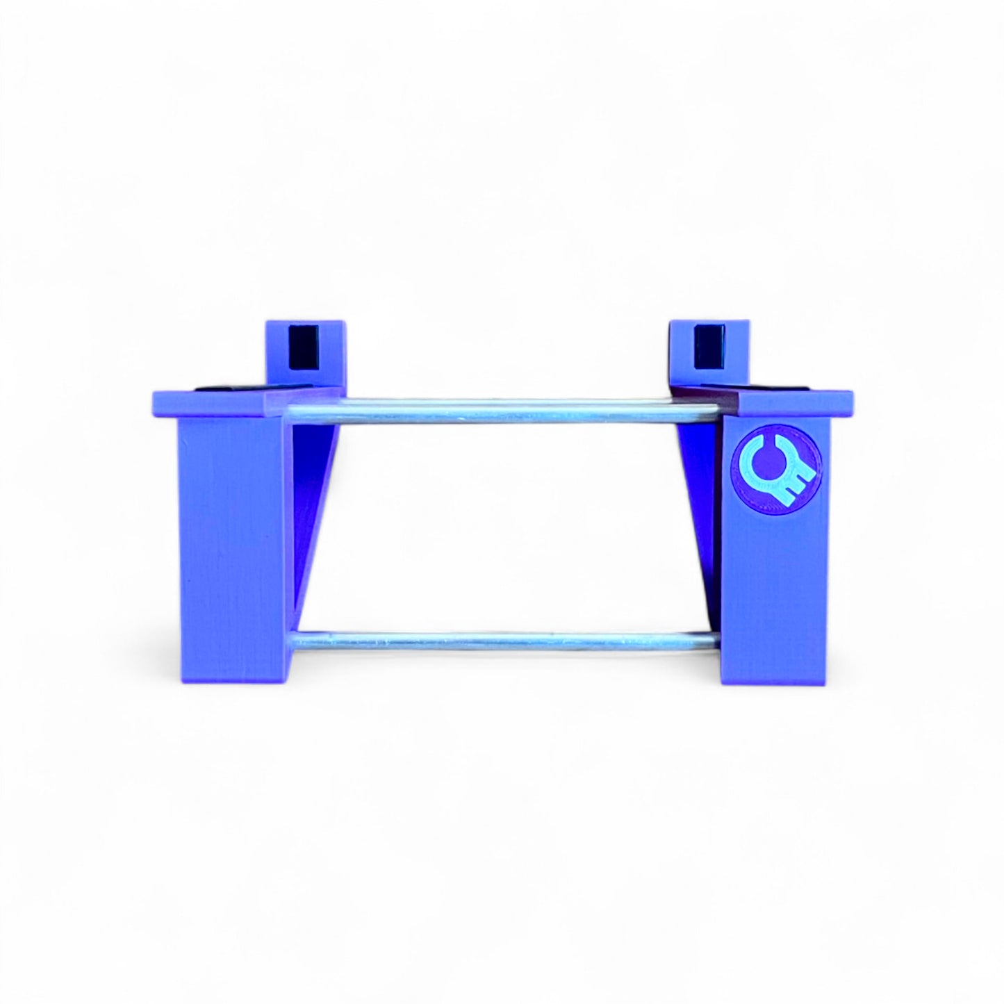 3D printed Behringer TD-3 / RD-6 / RD-78 Synth 30 degree stand by Cold Earth Industries, shown back view in purple on a white background