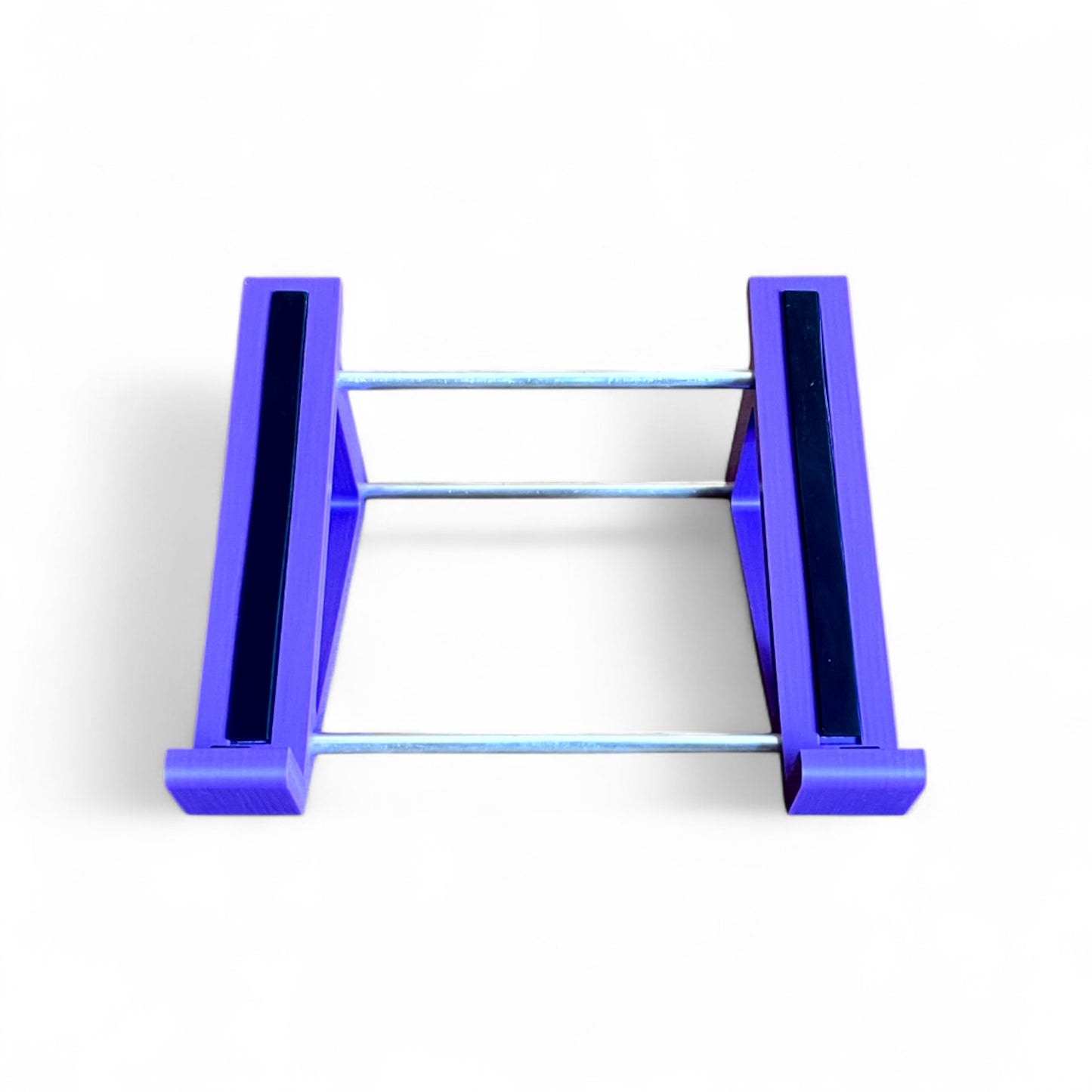 3D printed Behringer TD-3 / RD-6 / RD-78 Synth 30 degree stand by Cold Earth Industries, shown front view in purple on a white background