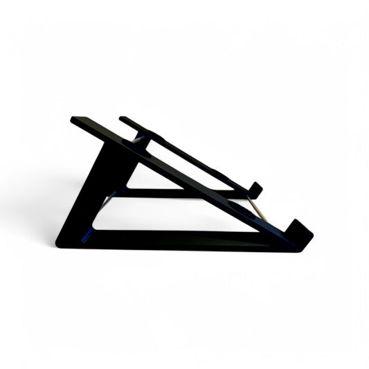 3D printed Ableton Push 3 Midi Controller 30 Degree stand by Cold Earth Industries, shown side view in black on a white background