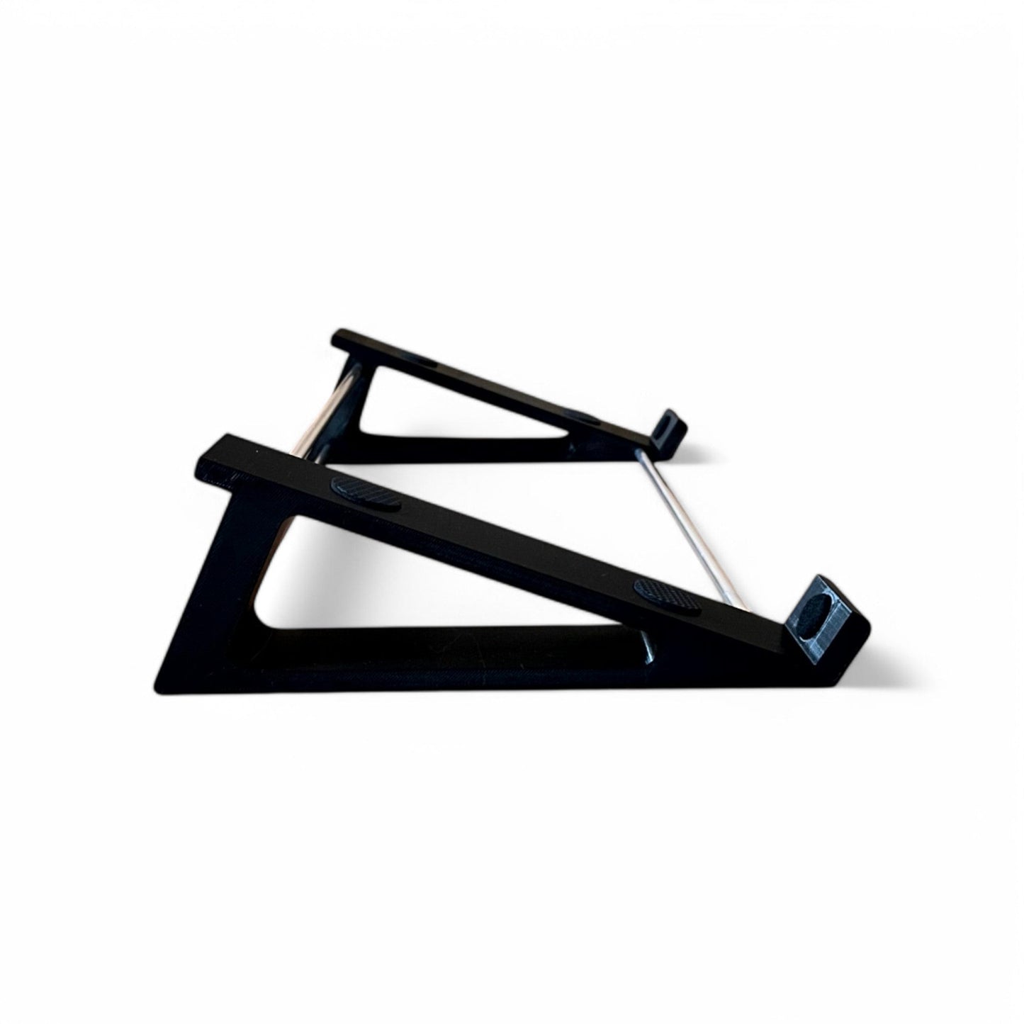 3D printed Access Virus TI2 Desktop Synth 20 degree stand by Cold Earth Industries, shown side view in black on a white background