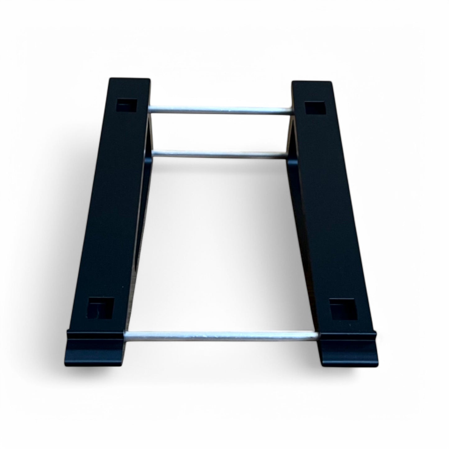 3D printed Behringer X Touch One Mixer stand by Cold Earth Industries, 15 degrees side view shown in black on a white background – custom desktop stands.