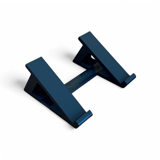 3D printed Cold Earth Industries Small Synth stand by Cold Earth Industries, 30 Degree angle, shown in black on a white background – custom desktop stands.