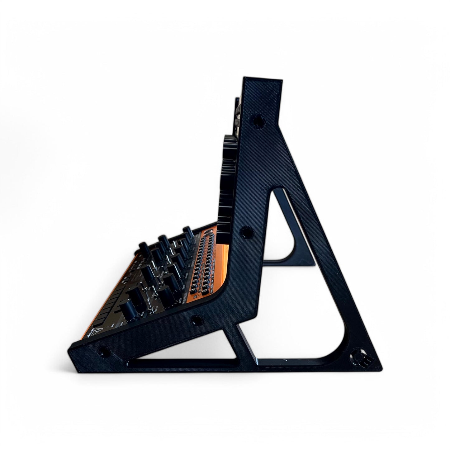 Behringer Crave / Edge / Spice / GRIND 2 Tier Synthesizer Stand | 3D Printed Synthesizer Stand | Cold Earth Industries - 3D printed 2 Tier stand in Black by Cold Earth Industries - Side View