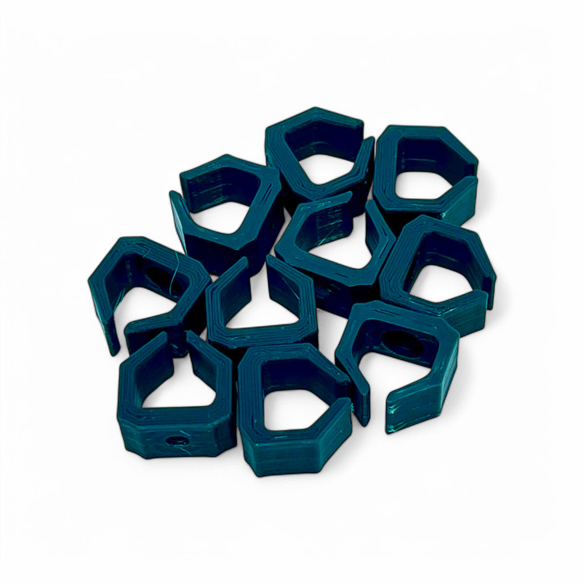 Cold Earth Industries Eurorack Patch Cable Clips (Pack of 10) | 3D Printed Eurorack Cable Clip | Cold Earth Industries - Custom 3D printed cable clips in Green by Cold Earth Industries