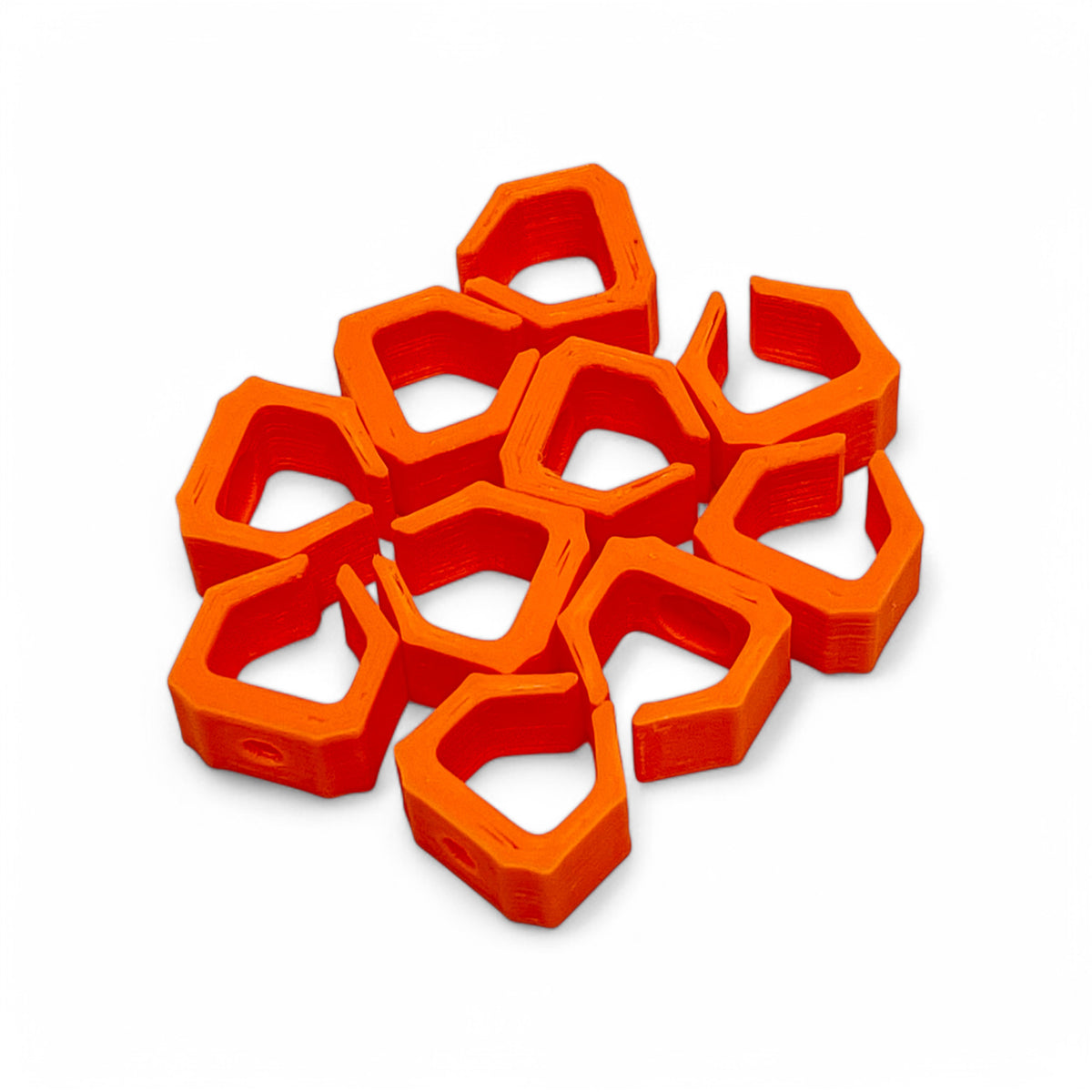 Cold Earth Industries Eurorack Patch Cable Clips (Pack of 10) | 3D Printed Eurorack Cable Clip | Cold Earth Industries - Custom 3D printed cable clips in Orange by Cold Earth Industries