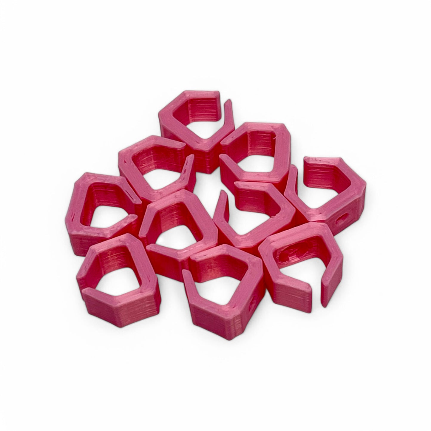 Cold Earth Industries Eurorack Patch Cable Clips (Pack of 10) | 3D Printed Eurorack Cable Clip | Cold Earth Industries - Custom 3D printed cable clips in Pink by Cold Earth Industries