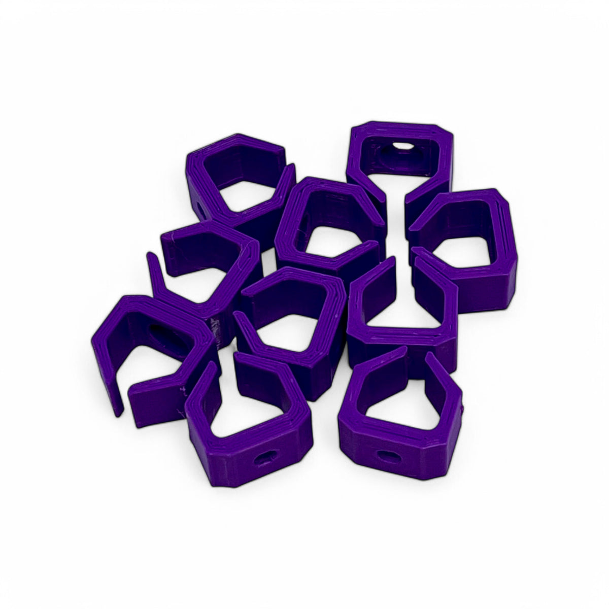 Cold Earth Industries Eurorack Patch Cable Clips (Pack of 10) | 3D Printed Eurorack Cable Clip | Cold Earth Industries - Custom 3D printed cable clips in Purple by Cold Earth Industries