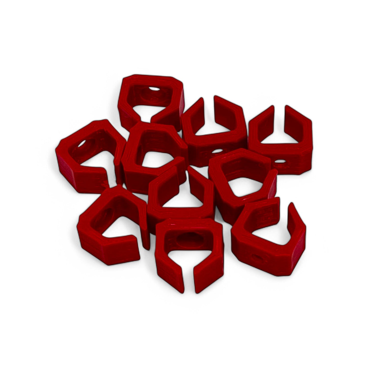 Cold Earth Industries Eurorack Patch Cable Clips (Pack of 10) | 3D Printed Eurorack Cable Clip | Cold Earth Industries - Custom 3D printed cable clips in Red by Cold Earth Industries