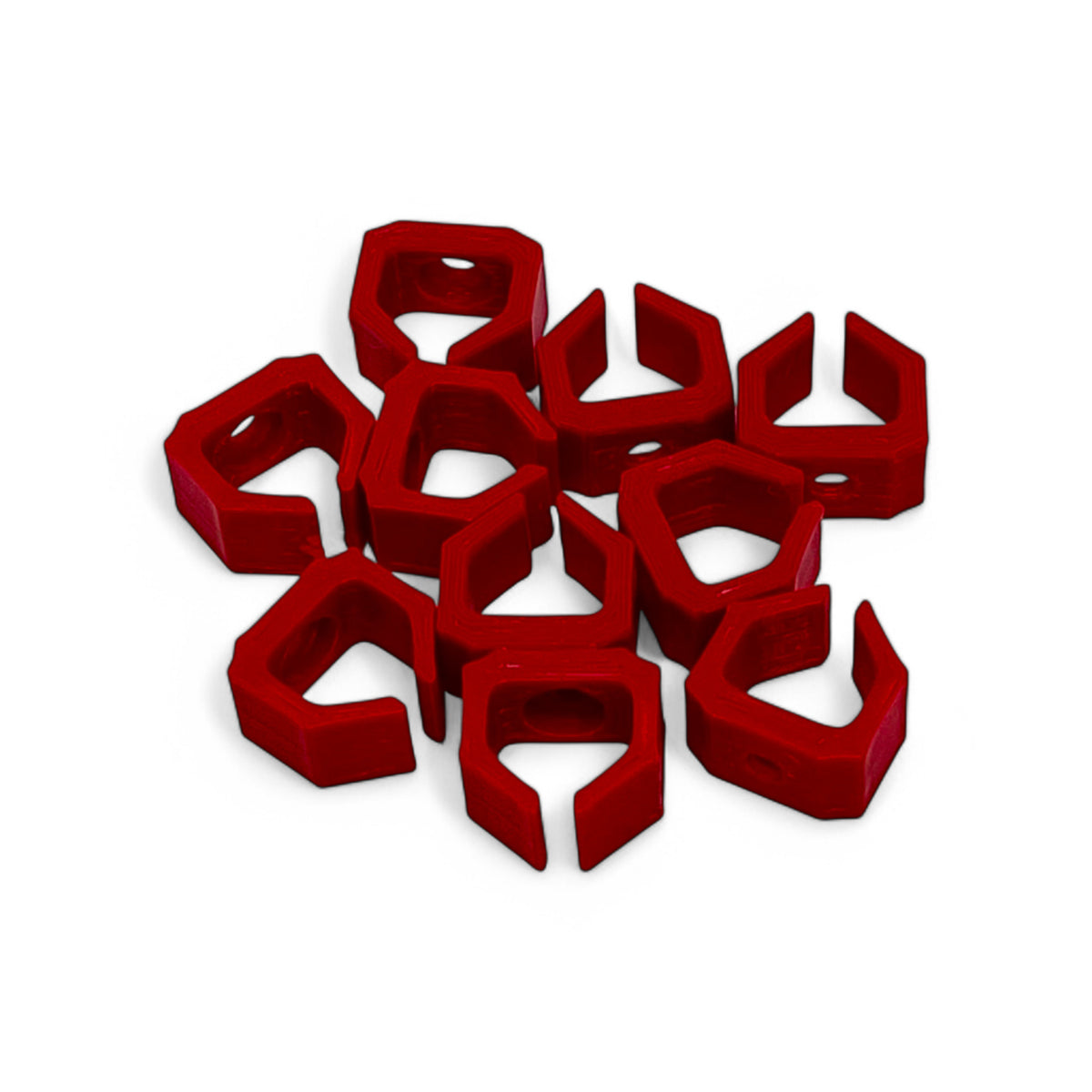 Cold Earth Industries Eurorack Patch Cable Clips (Pack of 10) | 3D Printed Eurorack Cable Clip | Cold Earth Industries - Custom 3D printed cable clips in Red by Cold Earth Industries