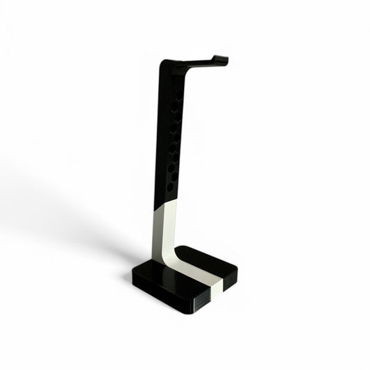 Cold Earth Industries 3D Printed Headphone Stand and Desktop Display for Studio, Gaming, or Home | Single, Dual, or Tri-Colour - Custom 3D printed stand in Black and White by Cold Earth Industries