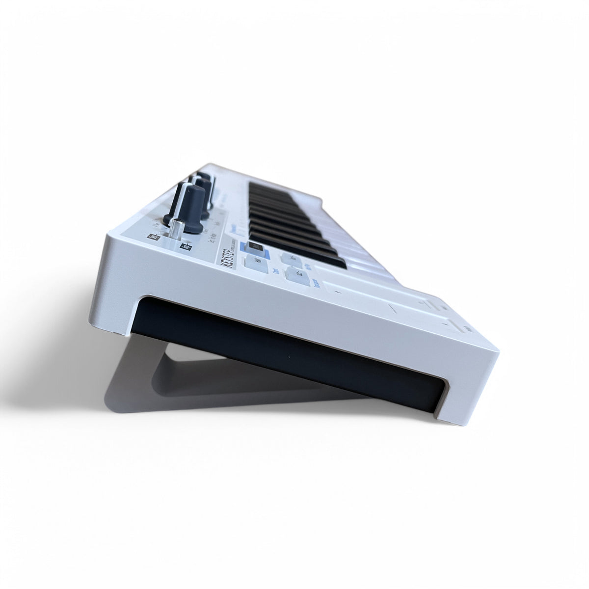 Arturia Keystep Keyboard Stand | 3D Printed Midi Controller Stand | Cold Earth Industries - 20 degree 3D printed stand in White - Side View with Keystep - by Cold Earth Industries