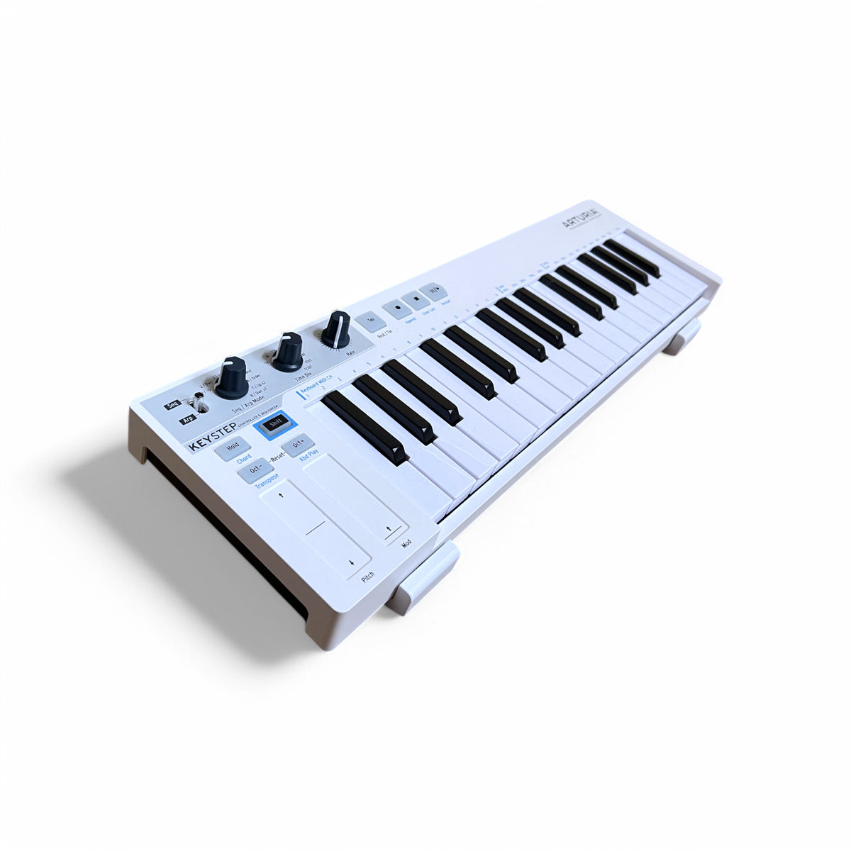Arturia Keystep Keyboard Stand | 3D Printed Midi Controller Stand | Cold Earth Industries - 20 degree 3D printed stand in White with Keystep by Cold Earth Industries