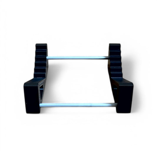 Auratone 5C Super Sound Cube Passive Monitor Stand | 3D Printed Speakers / Monitors Stand | Cold Earth Industries - Black 3D printed stand - Front View - by Cold Earth Industries