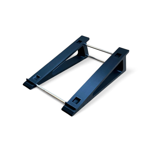 3D printed Behringer X Touch One Mixer stand by Cold Earth Industries, 15 degrees shown in black on a white background – custom desktop stands.