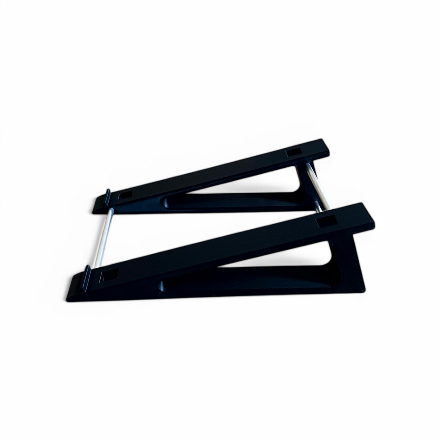 3D printed Behringer X Touch One Mixer stand by Cold Earth Industries, 15 degrees side view shown in black on a white background – custom desktop stands.