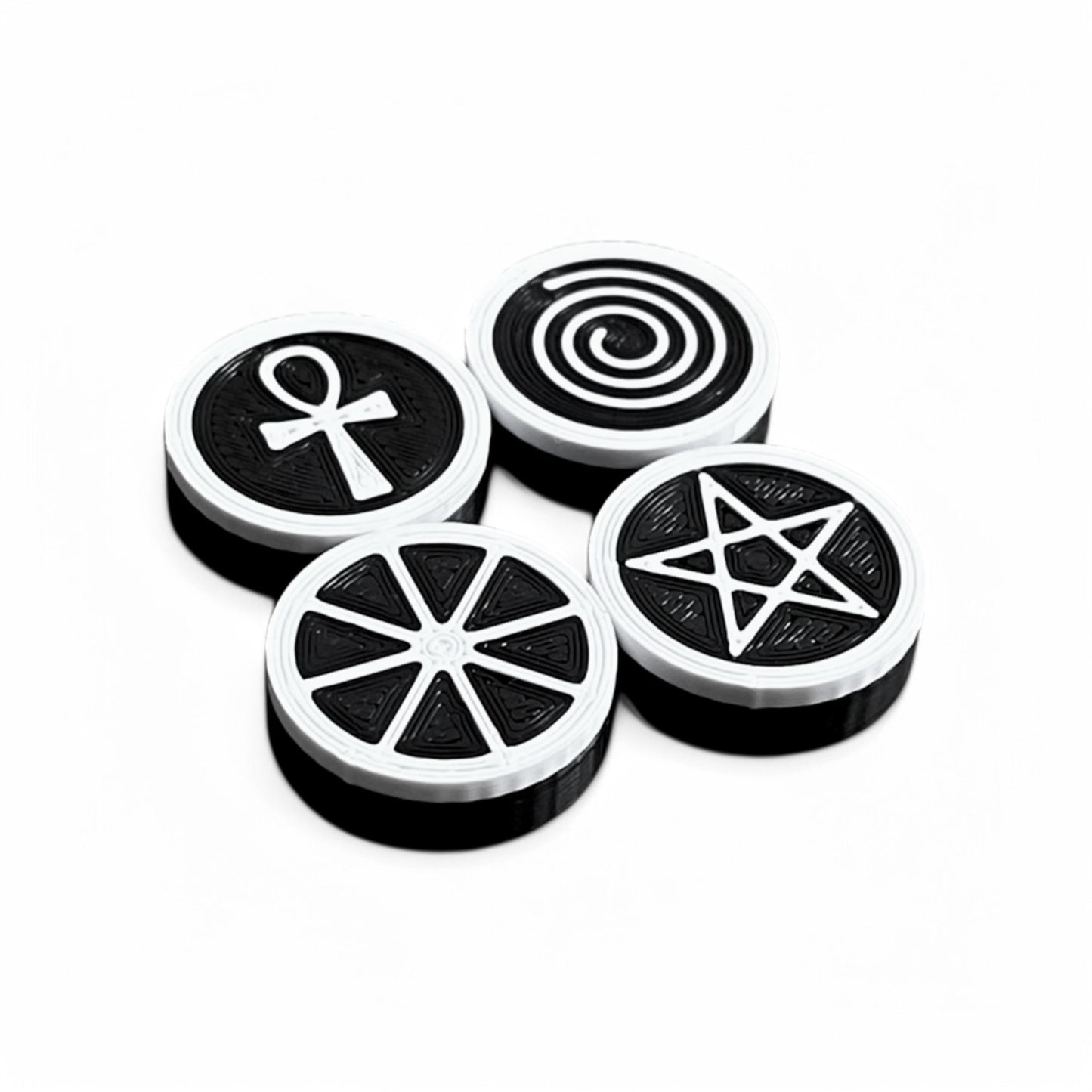 Cold Earth Industries Guitar Pedal Footswitch Topper Witchcraft Symbols Thin | 3D Printed Guitar Pedal Footswitch Topper | Cold Earth Industries