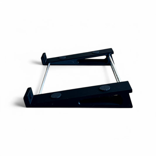 3D printed Robert Linn Design Linnstrument 128 Midi Controller 10 degree stand by Cold Earth Industries, shown side view in black on a white background