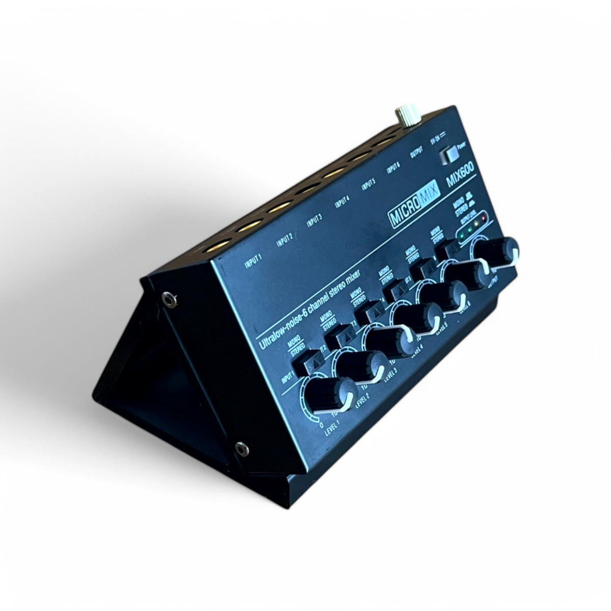 Micro Mix MX-600 Ultra Low-Noise 6-Channel Line Mixer Desktop Stand, 3D printed by Cold Earth Industries (photo 6)