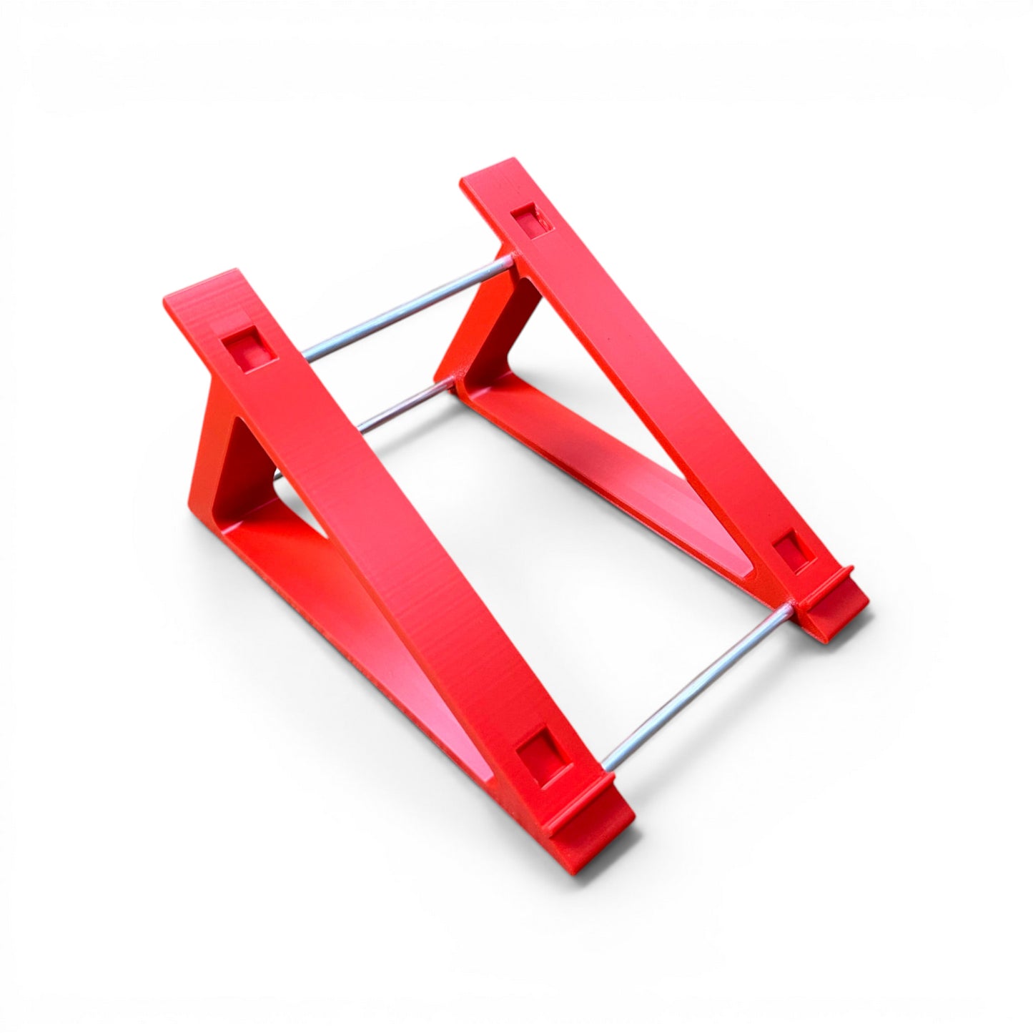 3D printed Behringer X Touch One Mixer stand by Cold Earth Industries, 30 degrees shown in red on a white background – custom desktop stands.