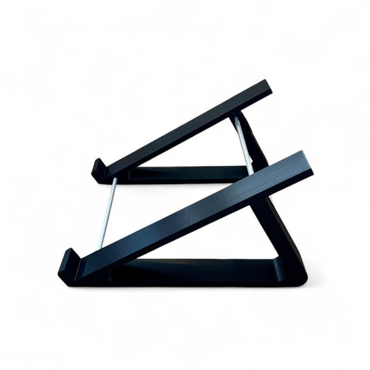 3D printed Novation Launchpad Pro MK2 Controllers 30 degree stand by Cold Earth Industries, shown side view in black on a white background