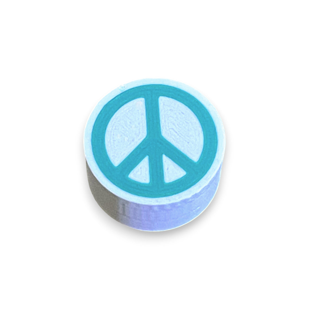 Green Footswitch Topper for 8.5mm / 10mm / 11mm Foot Switch. 3D printed Green Peace Design by Cold Earth Industries, shown on a white background.
