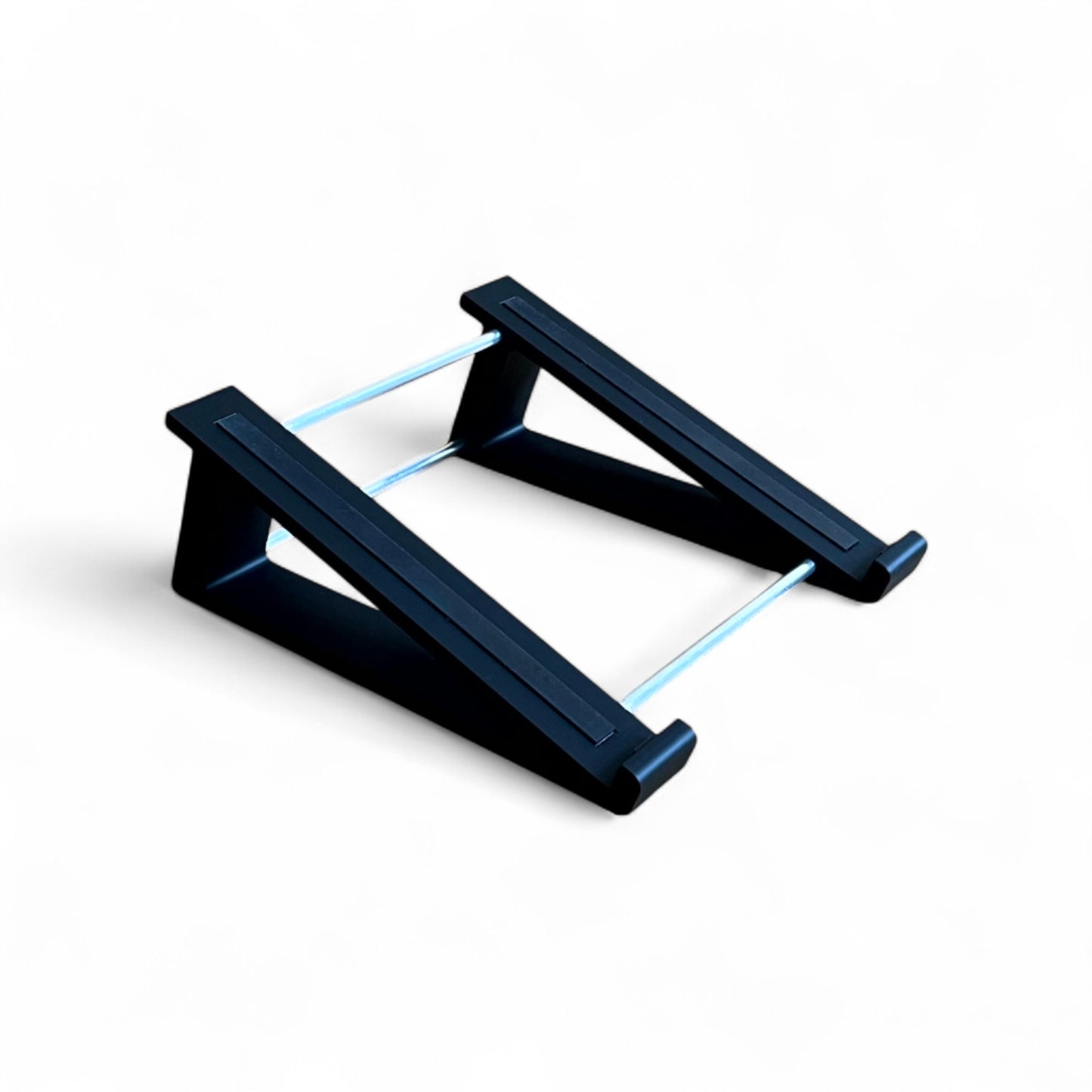 3D printed Presonus Atom Midi Controller 20 degree stand with rubber strips by Cold Earth Industries, shown in black on a white background