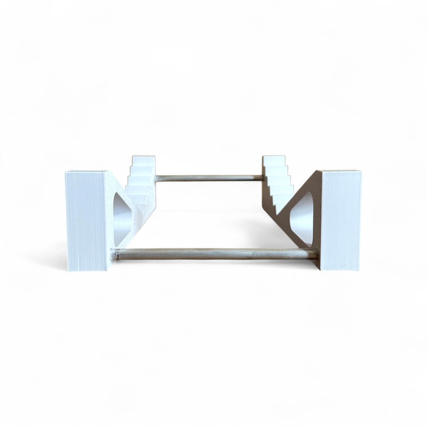 3D printed Presonus Eris E4.5 Studio Speaker / Monitor 0 - 24 degree stand by Cold Earth Industries. Shown front view in white on a white background