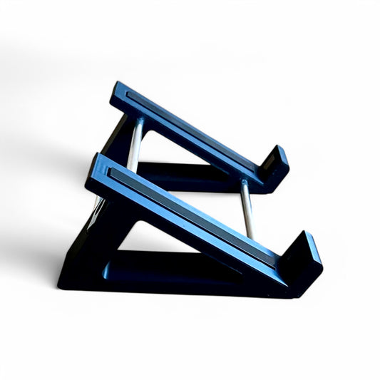 3D printed Strymon Nightsky / Volante Guitar Pedal 45 Degree stand by Cold Earth Industries, shown side view in black on a white background – custom desktop stands.