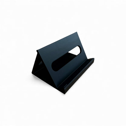 3D printed Korg Nu:Tekt NTS-2 Oscilloscope 60 degree stand by Cold Earth Industries, shown in black on a white background