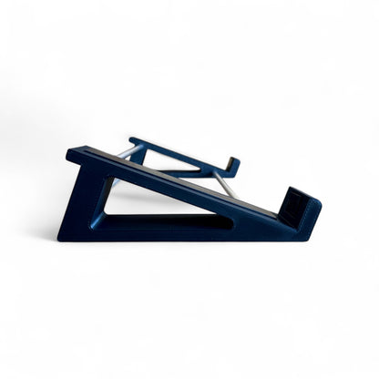 3D printed Korg SQ-64 Polyphonic Step Sequencer Midi Controller 20 degree stand by Cold Earth Industries, shown side view in black on a white background