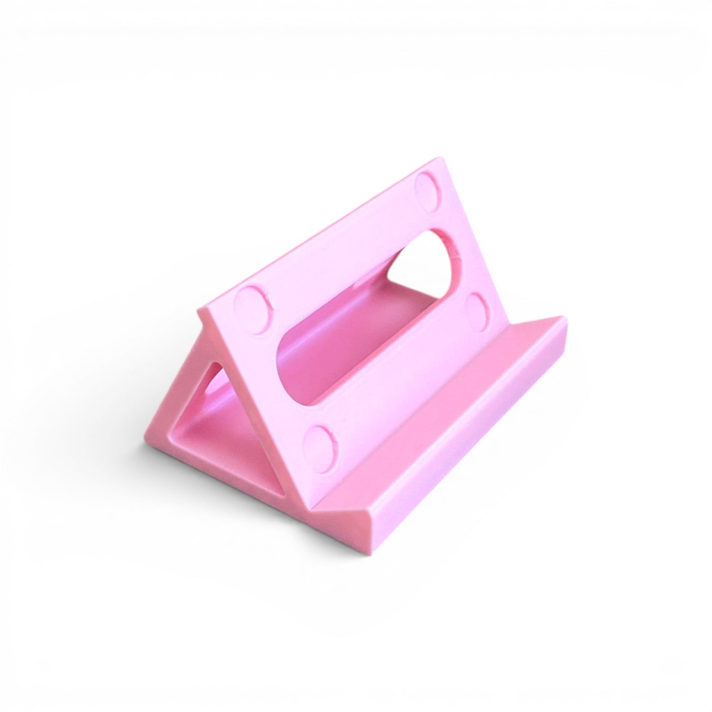 3D printed Behringer MicroAmp HA400 Headphone Amplifier stand by Cold Earth Industries, shown in pink on a white background – custom desktop stands.