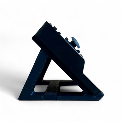3D printed Behringer Pro VS Mini JT PHARA-O Synth 45 degree stand by Cold Earth Industries, shown side view in black on a white background with Pro VS Mini (not included) – custom desktop stands.