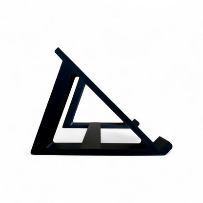 3D printed Bitwig Connect Audio Interface 45 degree stand by Cold Earth Industries, shown side view in black on a white background