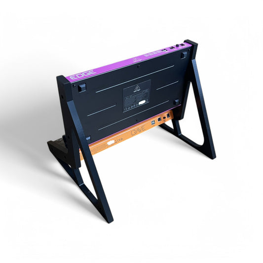 Behringer Crave / Edge / Spice / GRIND 2 Tier Synthesizer Stand | 3D Printed Synthesizer Stand | Cold Earth Industries - 3D printed 2 Tier stand in Black by Cold Earth Industries - Back Angle View