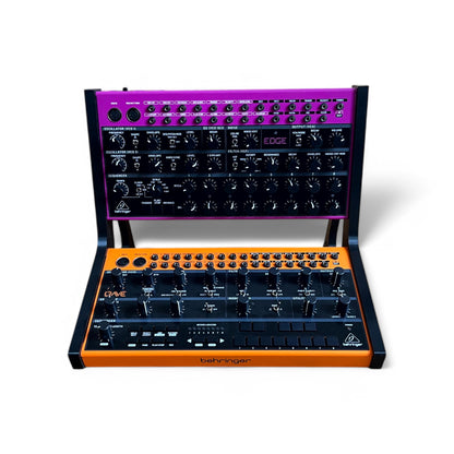Behringer Crave / Edge / Spice / GRIND 2 Tier Synthesizer Stand | 3D Printed Synthesizer Stand | Cold Earth Industries - 3D printed 2 Tier stand in Black by Cold Earth Industries - Front View