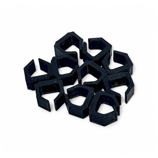 Cold Earth Industries Eurorack Patch Cable Clips (Pack of 10) | 3D Printed Eurorack Cable Clip | Cold Earth Industries - Custom 3D printed cable clips in Black by Cold Earth Industries