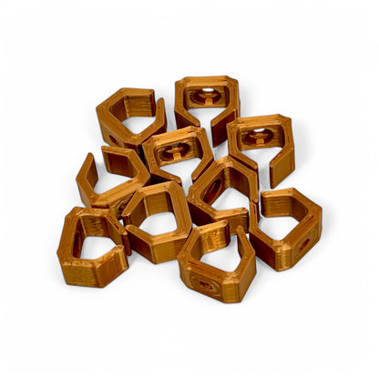 Cold Earth Industries Eurorack Patch Cable Clips (Pack of 10) | 3D Printed Eurorack Cable Clip | Cold Earth Industries - Custom 3D printed cable clips in Copper by Cold Earth Industries