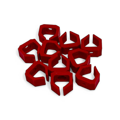 Cold Earth Industries Eurorack Patch Cable Clips (Pack of 10) | 3D Printed Eurorack Cable Clip | Cold Earth Industries - Custom 3D printed cable clips in Red by Cold Earth Industries