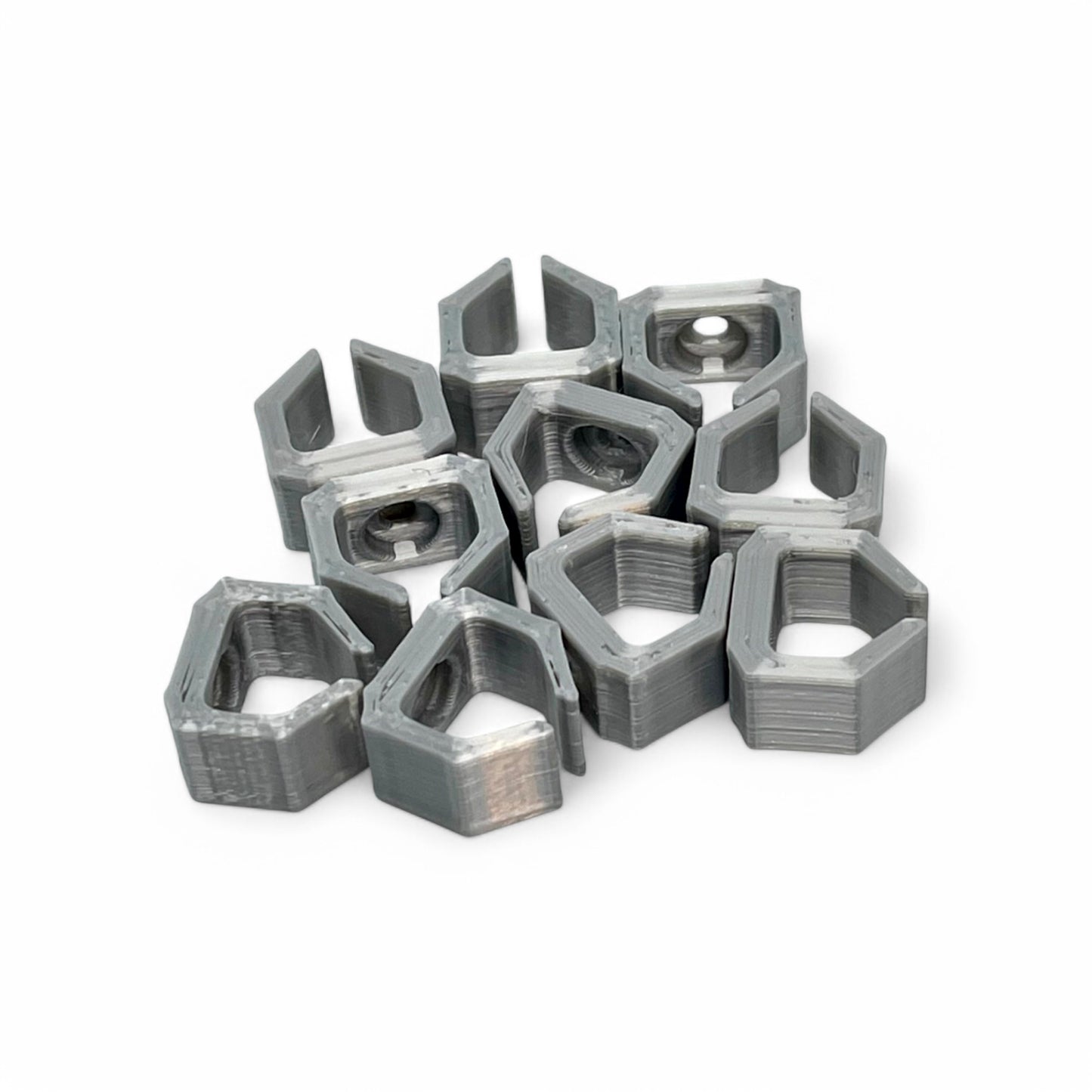 Cold Earth Industries Eurorack Patch Cable Clips (Pack of 10) | 3D Printed Eurorack Cable Clip | Cold Earth Industries - Custom 3D printed cable clips in Silver by Cold Earth Industries