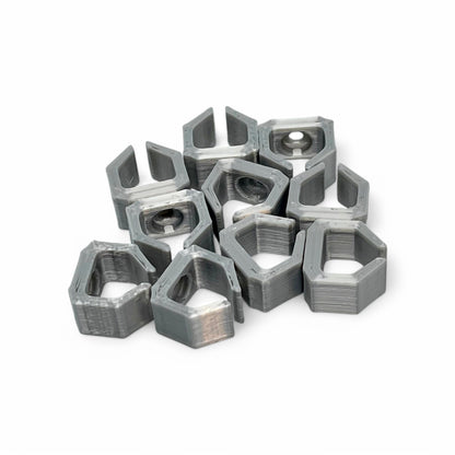Cold Earth Industries Eurorack Patch Cable Clips (Pack of 10) | 3D Printed Eurorack Cable Clip | Cold Earth Industries - Custom 3D printed cable clips in Silver by Cold Earth Industries