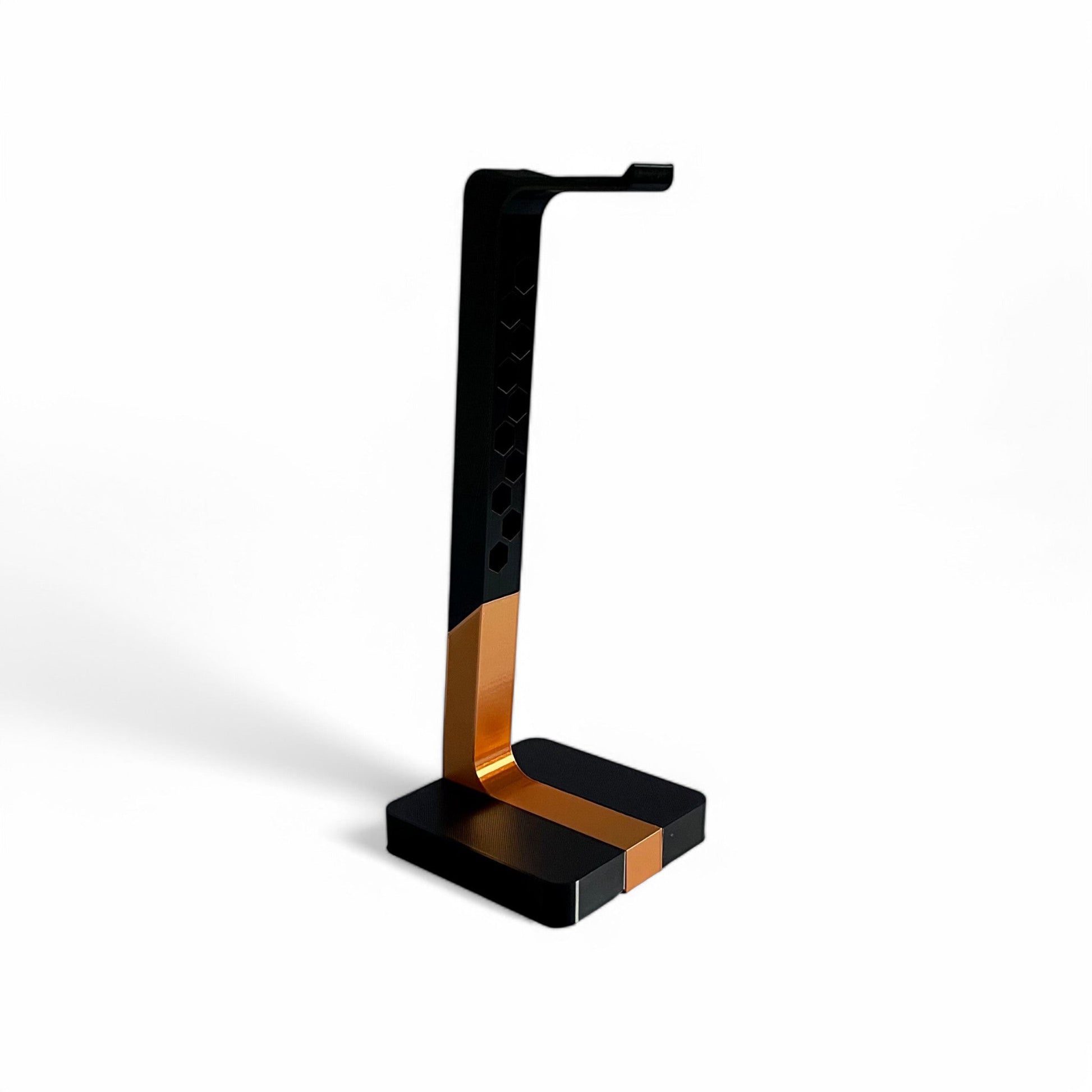 Cold Earth Industries 3D Printed Headphone Stand and Desktop Display for Studio, Gaming, or Home | Single, Dual, or Tri-Colour - Custom 3D printed stand in Black and Copper by Cold Earth Industries