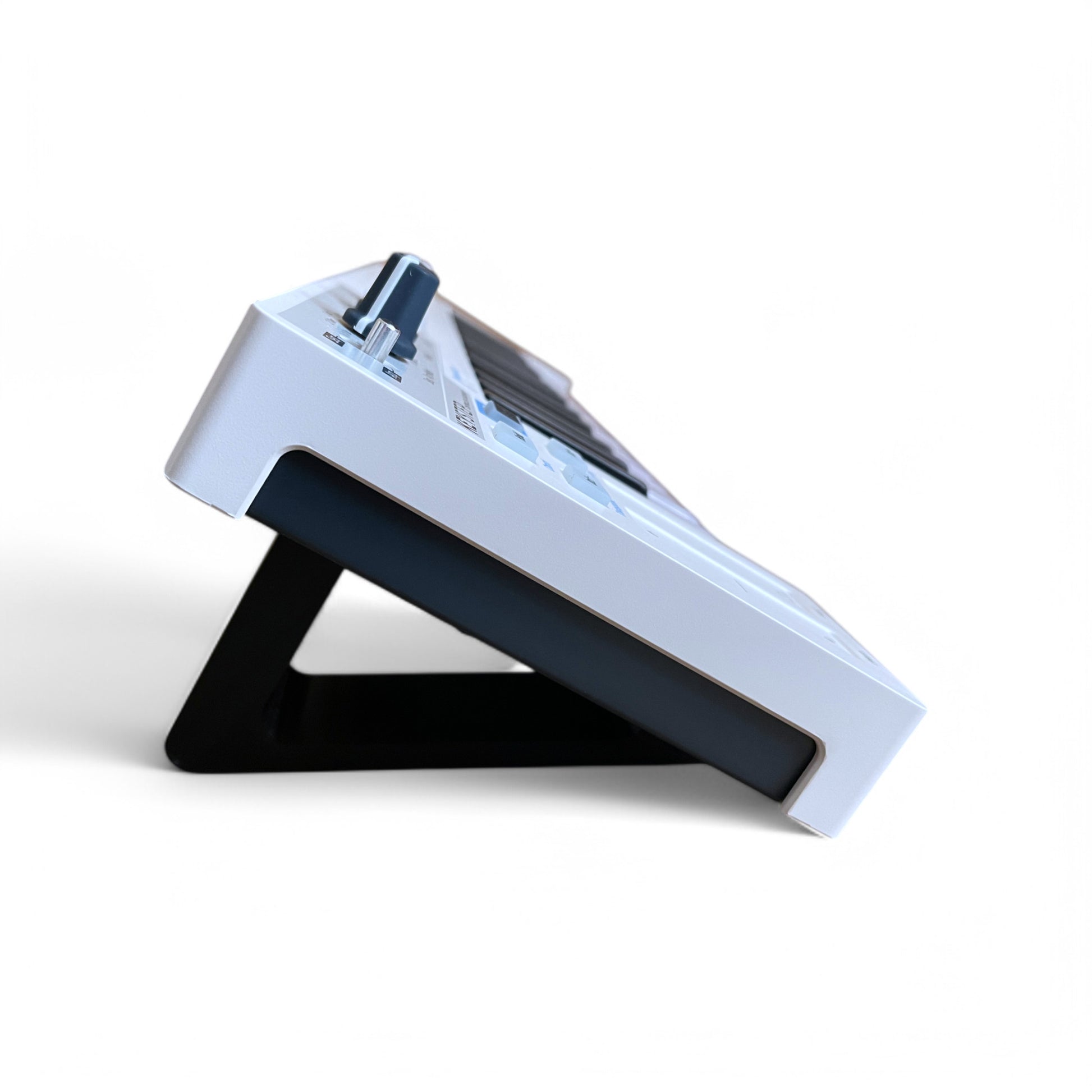 Arturia Keystep Keyboard Stand | 3D Printed Midi Controller Stand | Cold Earth Industries - 30 degree 3D printed stand in Black - Side View with Keystep - by Cold Earth Industries