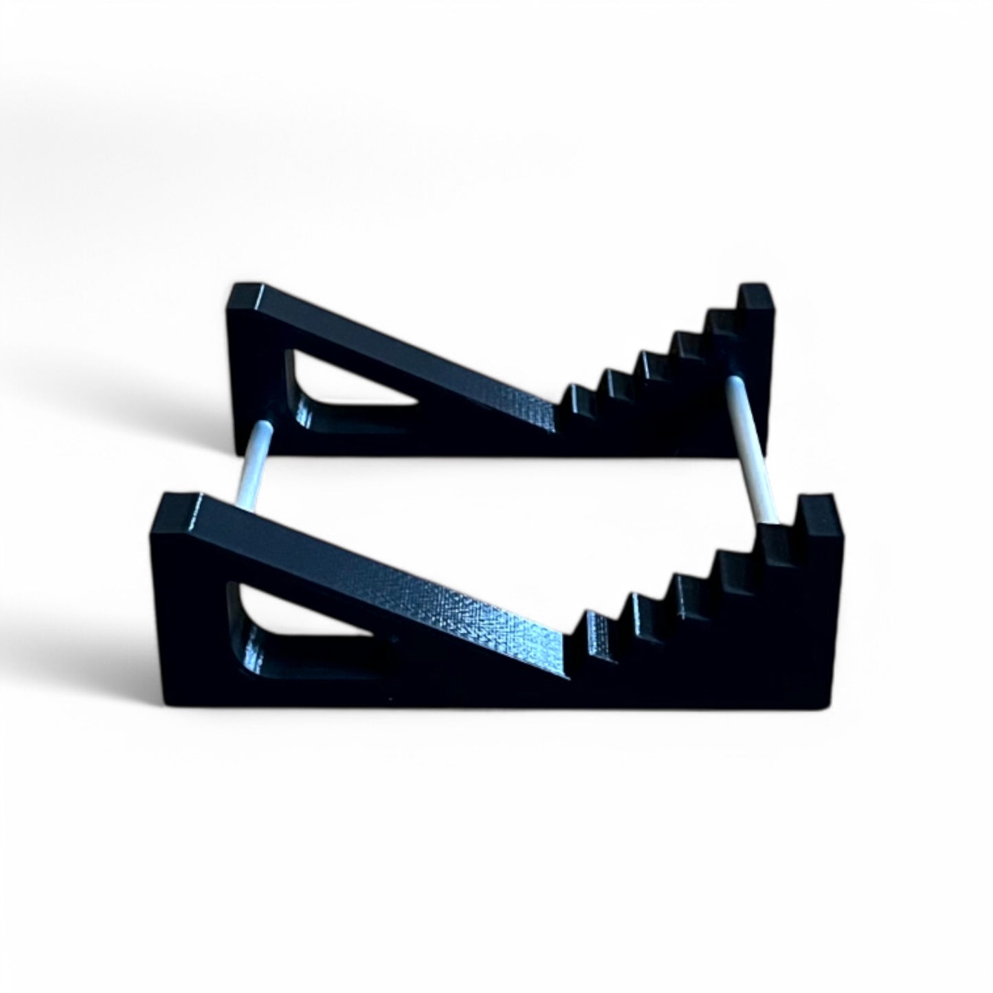 Auratone 5C Super Sound Cube Passive Monitor Stand | 3D Printed Speakers / Monitors Stand | Cold Earth Industries - Black 3D printed stand - Side View - by Cold Earth Industries