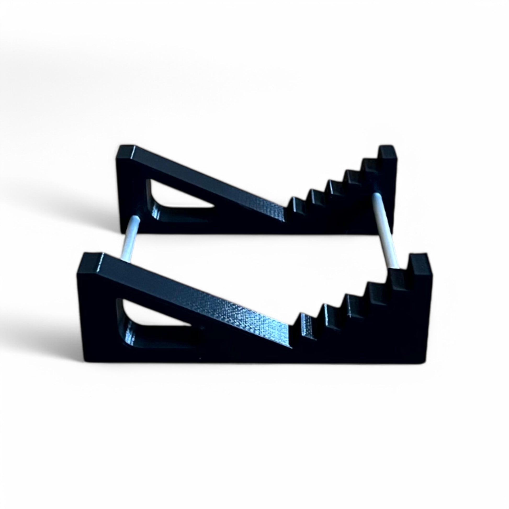 Auratone 5C Super Sound Cube Passive Monitor Stand | 3D Printed Speakers / Monitors Stand | Cold Earth Industries - Black 3D printed stand - Side View - by Cold Earth Industries
