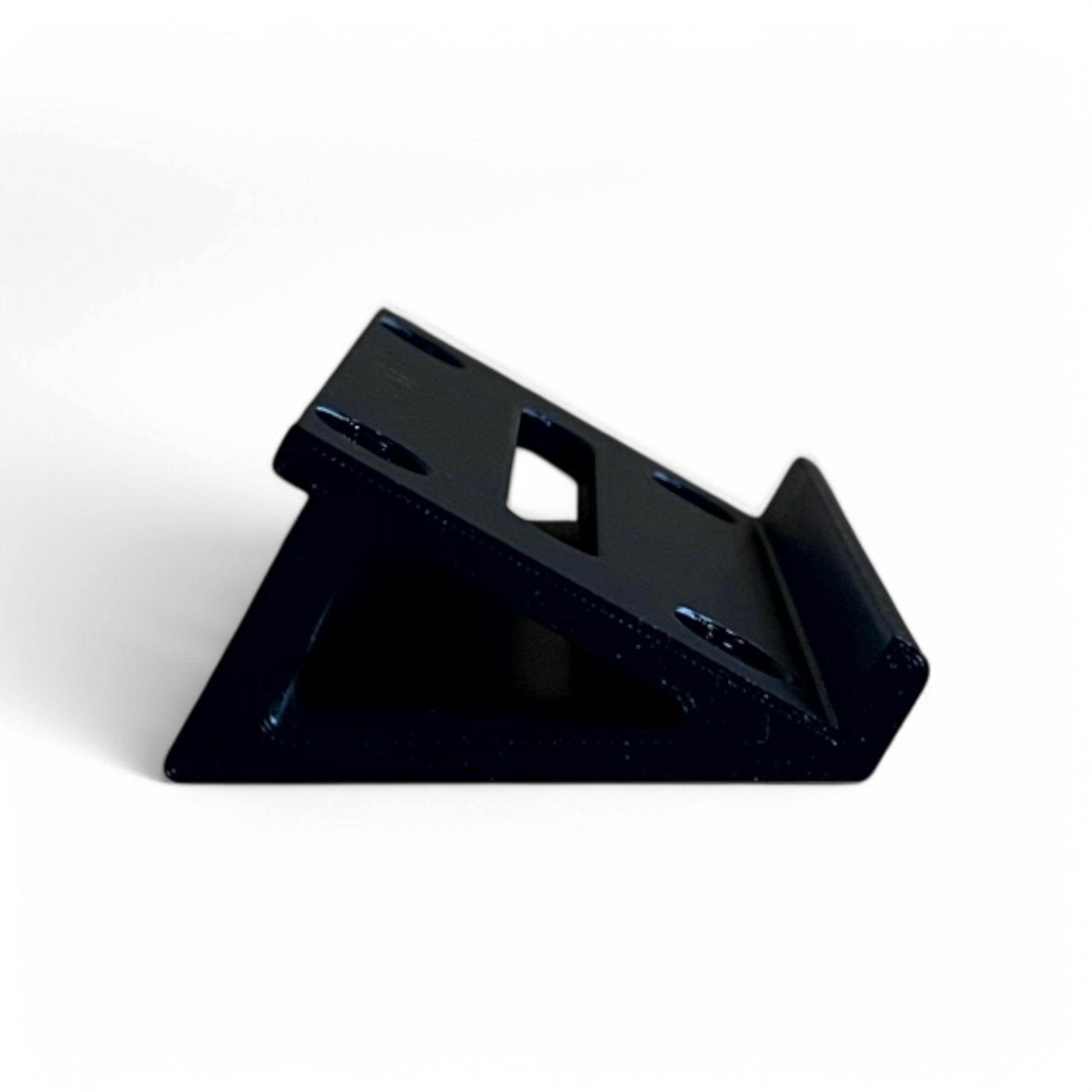 Behringer HA400 Ultra-Compact 4 Channel Stereo Headphone Amplifier Stand | 3D Printed MicroAmp Stand | Cold Earth Industries - 30 Degree 3D printed stand in Black - Side View - by Cold Earth Industries