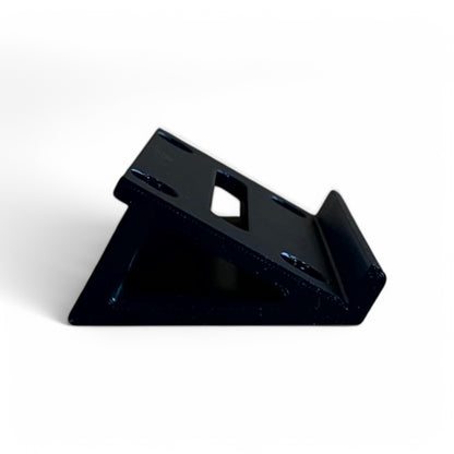 Behringer HA400 Ultra-Compact 4 Channel Stereo Headphone Amplifier Stand | 3D Printed MicroAmp Stand | Cold Earth Industries - 30 Degree 3D printed stand in Black - Side View - by Cold Earth Industries