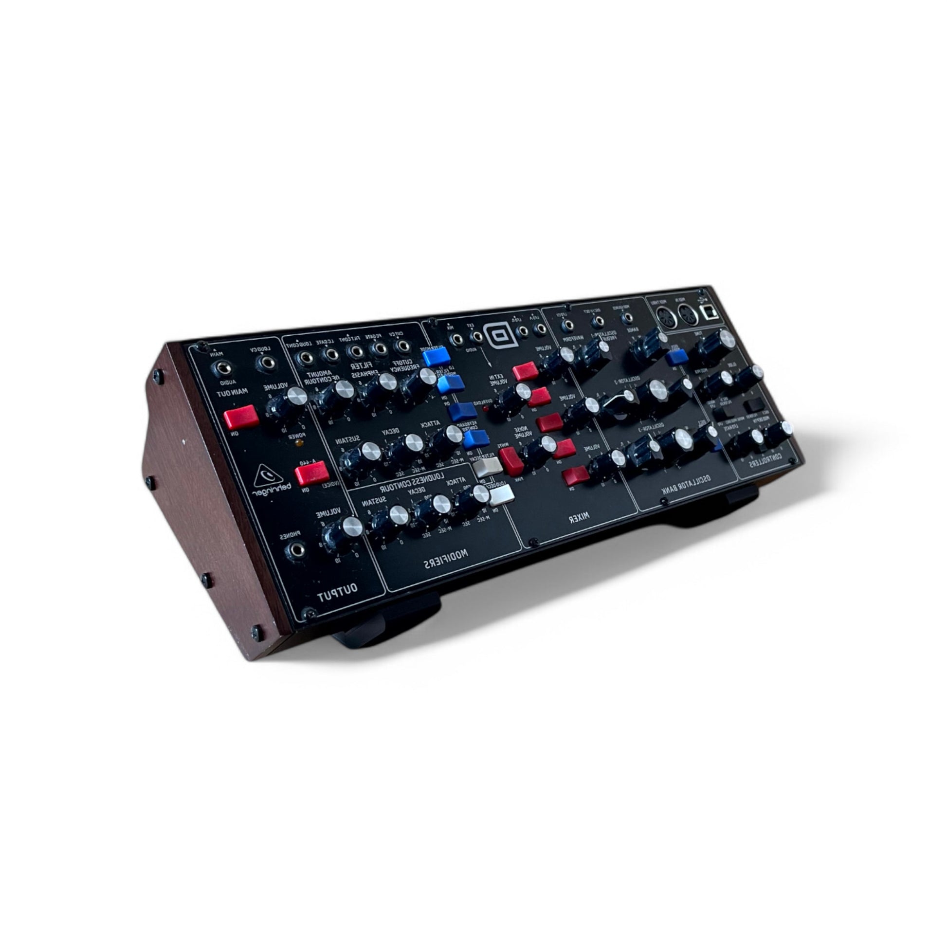 Behringer Module Synthesizer Stand | 3D Printed Synthesizer Stand | Cold Earth Industries - 3D printed stand in Black with Model D by Cold Earth Industries