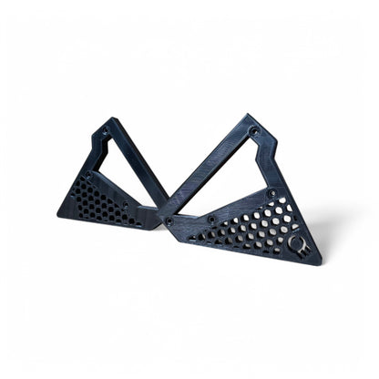 Behringer Module Synthesizer Side Panels | 3D Printed Synthesizer Stand | Cold Earth Industries - 50 Degrees 3D printed Side Panels in Black - Hex Cut - Side Panels Only - by Cold Earth Industries