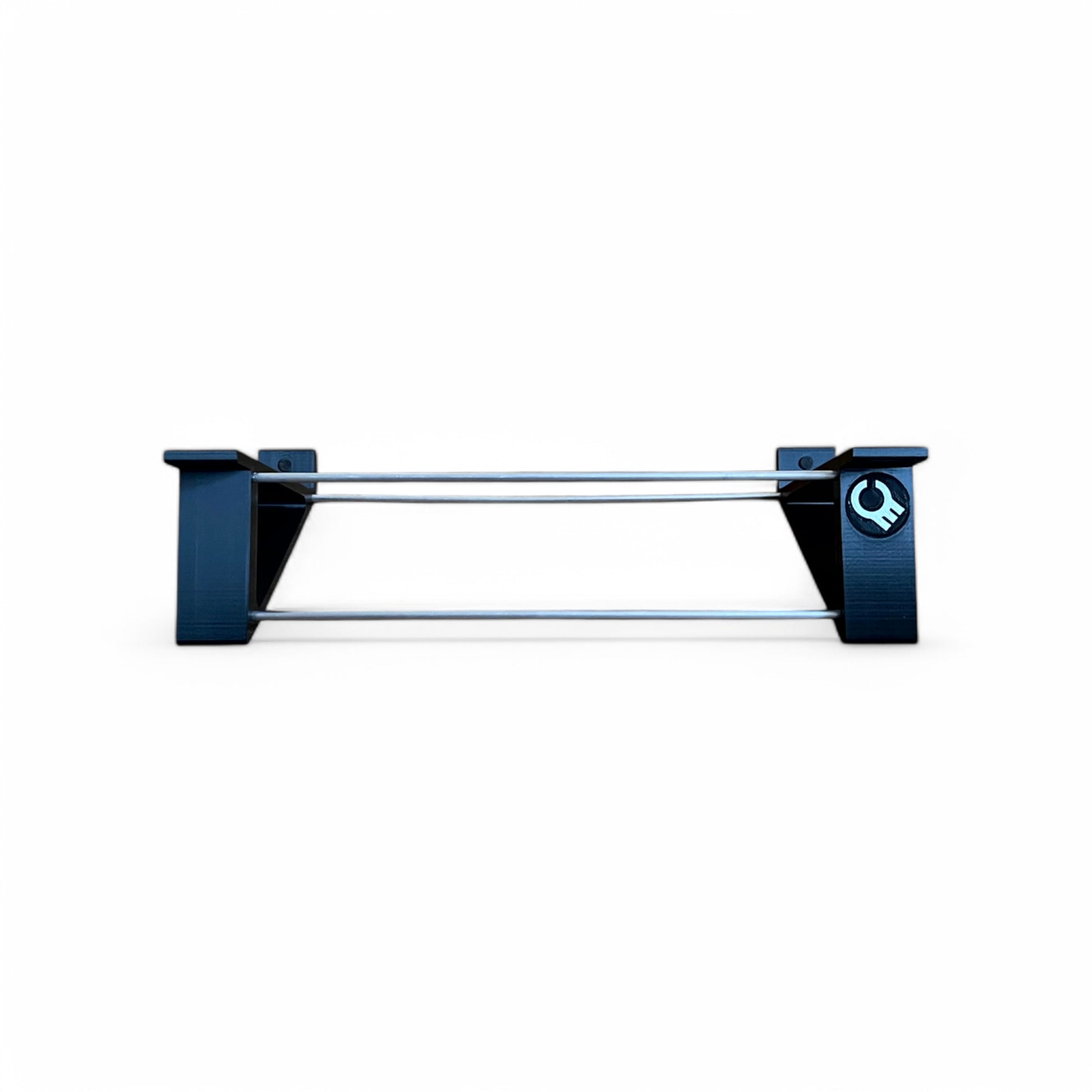 3D printed DSI / Sequential OB6 Desktop Synth stand by Cold Earth Industries, shown back view in black on a white background – custom desktop stands.