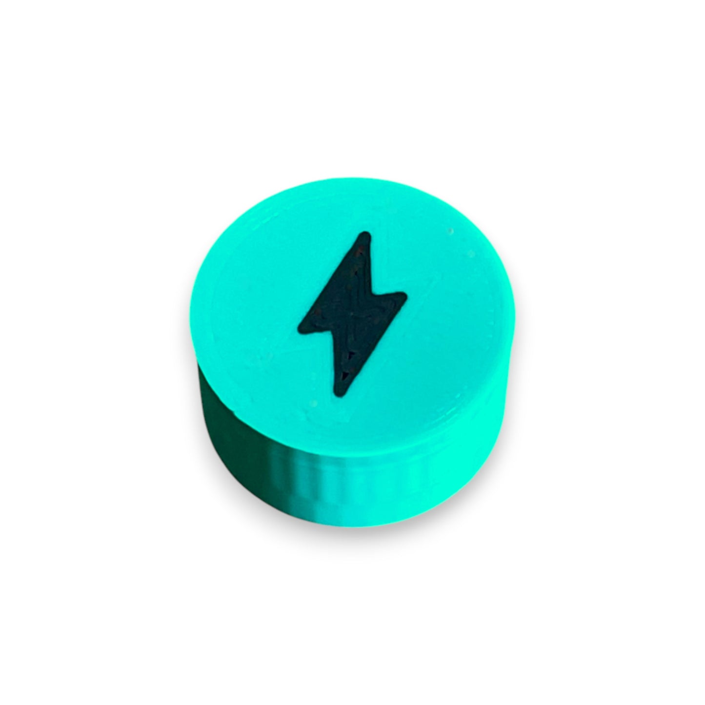 Electric Mistres Guitar Pedal Footswitch Topper for 8.5mm / 10mm / 11mm Foot Switch. 3D printed Electric Design by Cold Earth Industries, shown in green with a black bolt icon, on a white background.